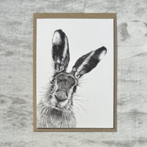 Spring Hare A6 Fine Art Greeting Card