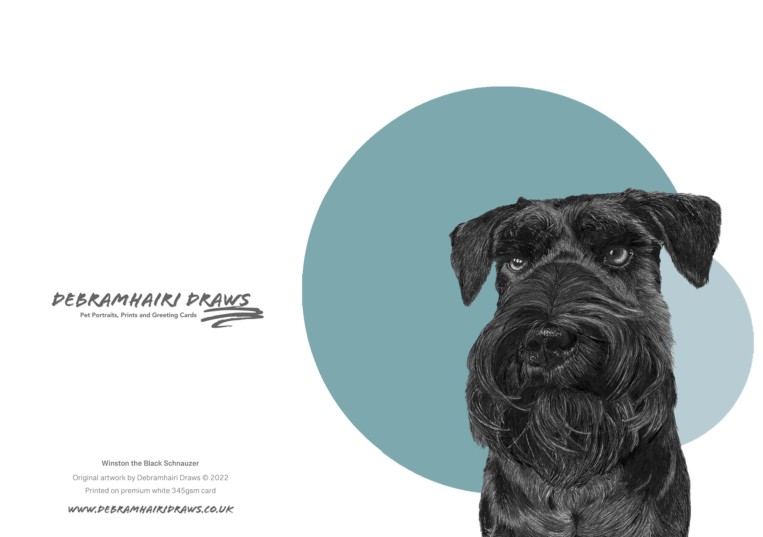 Miniature Schnauzer Fine Art Greeting Card - Image 2