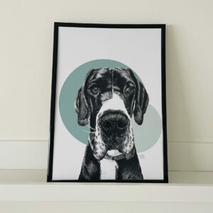 Great Dane A4 Fine Art Print (UNFRAMED)