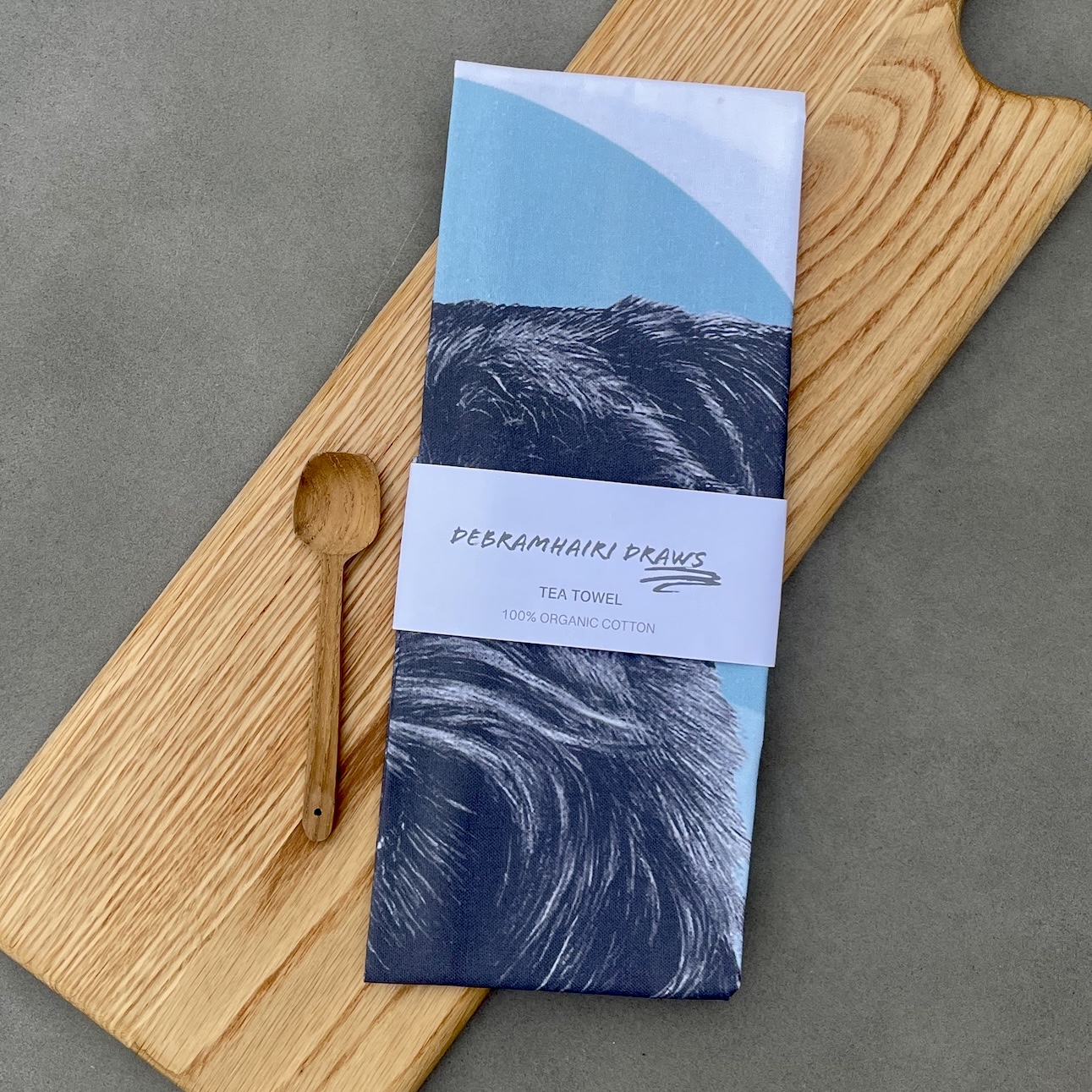 Miniature Black Schnauzer 100% Organic Cotton Tea-towel - Image 3