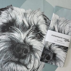 Border Terrier 100% Organic Cotton Tea-towel