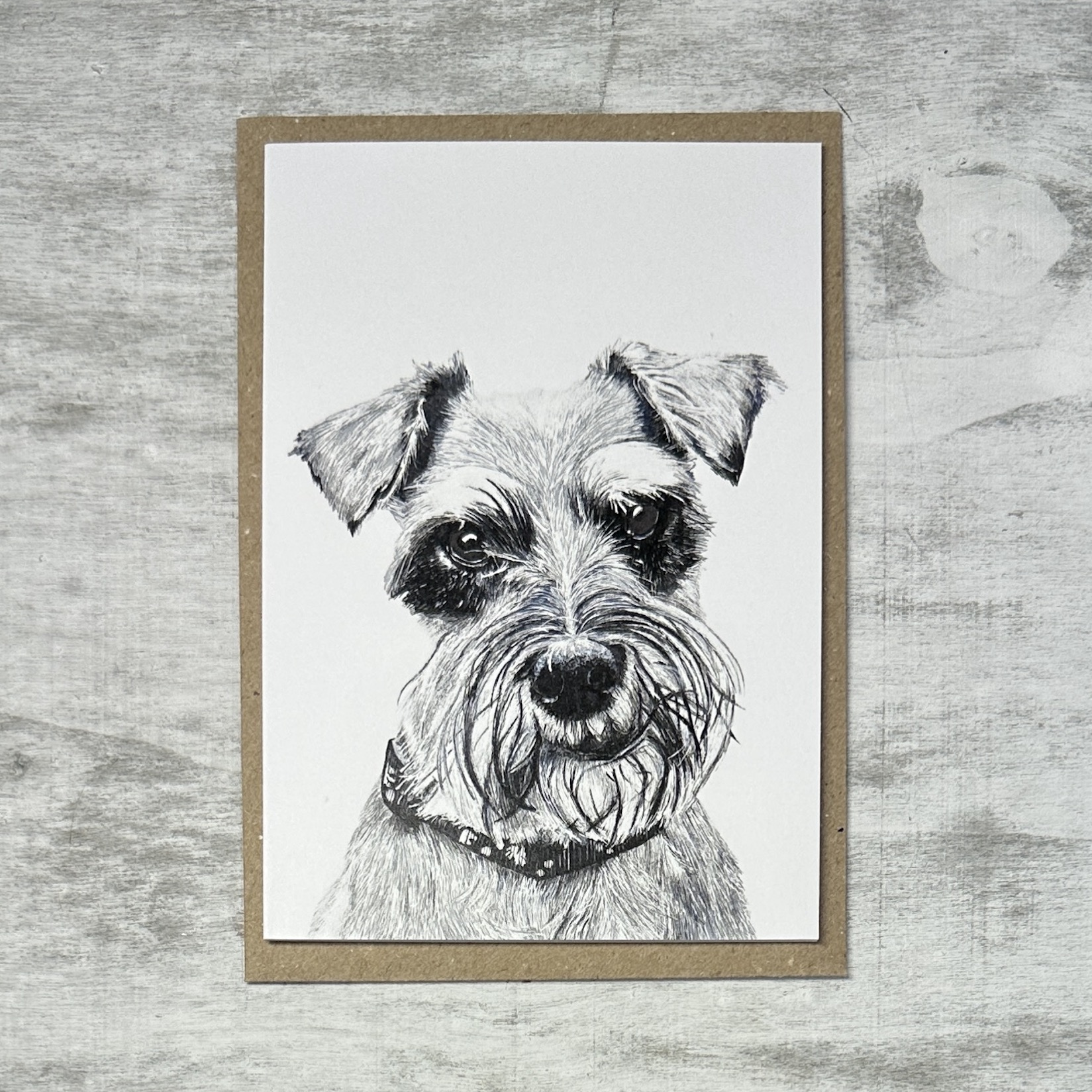 Schnauzer Fine Art Greeting Card