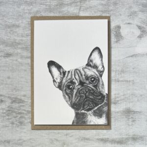 French Bulldog Fine Art Blank Greeting Card