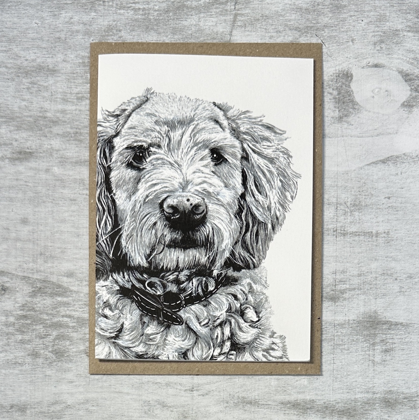 Labradoodle Blank Fine Art Greeting Card
