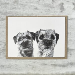 Border Terrier Fine Art Greeting Card