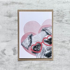 Schnauzer Love Fine Art Blank Greeting Card