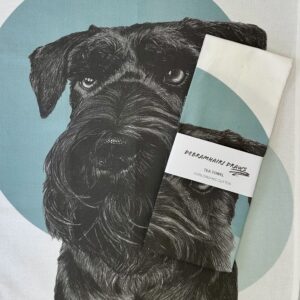 Miniature Black Schnauzer 100% Organic Cotton Tea-towel