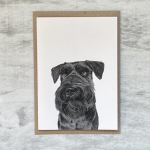 Miniature Schnauzer Fine Art Greeting Card