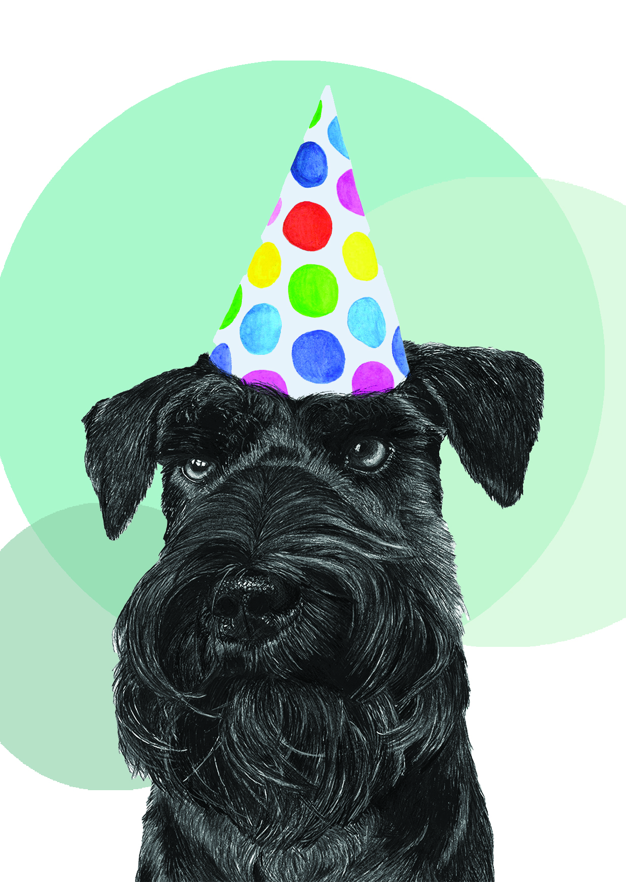 Miniature Schnauzer Party Hat Birthday Card - Image 2