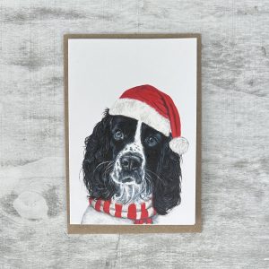 Cocker Spaniel Santa Hat Christmas Card